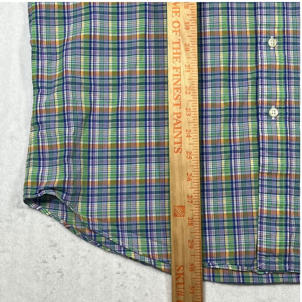 Ralph Lauren Button Down Shirt Mens Large Green Plaid Classic Fit 100% Cotton - Picture 7 of 11